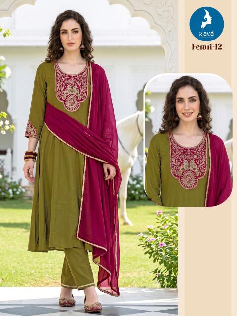 Kaya ferari anarkali 3pcs kurti latest design surat wholesale